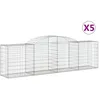 Image de Paniers À Gabions Arqués 5 Pcs 300x50x80/100 Cm Fer Galvanisé Vidaxl
