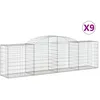 Image de Paniers À Gabions Arqués 9 Pcs 300x50x80/100 Cm Fer Galvanisé Vidaxl