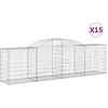 Image de Paniers À Gabions Arqués 15 Pcs 300x50x80/100 Cm Fer Galvanisé Vidaxl