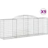 Image de Paniers À Gabions Arqués 9 Pcs 300x50x100/120 Cm Fer Galvanisé Vidaxl