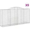 Image de Paniers À Gabions Arqués 9 Pcs 300x50x140/160 Cm Fer Galvanisé Vidaxl