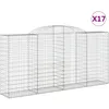 Image de Paniers À Gabions Arqués 17 Pcs 300x50x140/160 Cm Fer Galvanisé Vidaxl