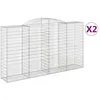 Image de Paniers À Gabions Arqués 2 Pcs 300x50x160/180 Cm Fer Galvanisé Vidaxl