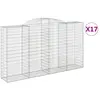 Image de Paniers À Gabions Arqués 17 Pcs 300x50x160/180 Cm Fer Galvanisé Vidaxl