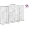 Image de Paniers À Gabions Arqués 3 Pcs 300x50x180/200 Cm Fer Galvanisé Vidaxl