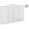 Image de Paniers À Gabions Arqués 7 Pcs 300x50x180/200 Cm Fer Galvanisé Vidaxl