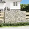 Image de Paniers À Gabions Arqués 11 Pcs 300x50x180/200 Cm Fer Galvanisé Vidaxl