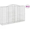 Image de Paniers À Gabions Arqués 12 Pcs 300x50x180/200 Cm Fer Galvanisé Vidaxl