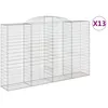 Image de Paniers À Gabions Arqués 13 Pcs 300x50x180/200 Cm Fer Galvanisé Vidaxl