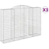Image de Paniers À Gabions Arqués 3 Pcs 300x50x200/220 Cm Fer Galvanisé Vidaxl