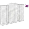 Image de Paniers À Gabions Arqués 9 Pcs 300x50x200/220 Cm Fer Galvanisé Vidaxl