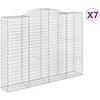 Image de Paniers À Gabions Arqués 7 Pcs 300x50x220/240 Cm Fer Galvanisé Vidaxl