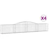 Image de Paniers À Gabions Arqués 4 Pcs 400x30x60/80 Cm Fer Galvanisé Vidaxl