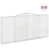 Image de Paniers À Gabions Arqués 10 Pcs 400x30x180/200 Cm Fer Galvanisé Vidaxl