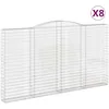 Image de Paniers À Gabions Arqués 8 Pcs 400x30x220/240 Cm Fer Galvanisé Vidaxl