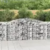 Image de Paniers À Gabions Arqués 2 Pcs 400x50x100/120 Cm Fer Galvanisé Vidaxl
