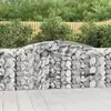 Image de Paniers À Gabions Arqués 4 Pcs 400x50x100/120 Cm Fer Galvanisé Vidaxl