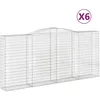 Image de Paniers À Gabions Arqués 6 Pcs 400x50x180/200 Cm Fer Galvanisé Vidaxl