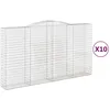 Image de Paniers À Gabions Arqués 10 Pcs 400x50x220/240 Cm Fer Galvanisé Vidaxl