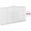 Image de Paniers À Gabions Arqués 15 Pcs 400x50x220/240 Cm Fer Galvanisé Vidaxl