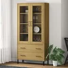 Image de Bibliothèque Avec Pieds En Métal Marron 85x35x172,5cm Bois Oslo Vidaxl