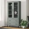 Image de Bibliothèque Avec Pieds En Métal Gris 85x35x172,5 Cm Bois Oslo Vidaxl