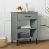 Image de Armoire Console Avec Pieds En Métal Gris Bois Pin Massif Oslo Vidaxl