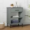 Image de vidaXL Armoire console avec pieds en métal Gris Bois pin massif OSLO meuble meuble de couloir meuble hall 351001