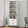 Image de Bibliothèque À 2 Tiroirs Blanc 60x35x180 Cm Bois Massif Oslo Vidaxl