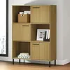 Image de Bibliothèque Avec Pieds En Métal Marron 90x35x128,5cm Bois Oslo Vidaxl