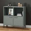 Image de Bibliothèque Avec Pieds En Métal Gris 90x35x90,5 Cm Bois Oslo Vidaxl