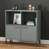 Image de vidaXL Bibliothèque avec pieds en métal Gris 90x35x905 cm Bois OSLO étagère à livres casier à livres étagère en bois 351016