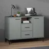Image de vidaXL Buffet avec Pieds en Métal Armoire Latérale avec Compartiments et Tiroirs Meuble de Rangement Salon Industriel 351019