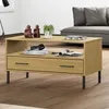 Image de vidaXL Table basse avec pieds en métal Marron 85x50x45 cm Bois OSLO table dappoint table de salon table daccent 351033