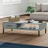 Image de Table Basse Avec Pieds En Métal Gris Bois Pin Massif Oslo Vidaxl