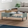 Image de vidaXL Table Basse avec Pieds en Métal Table dAppoint avec Compartiment Bout de Canapé avec Tiroir Salon Industriel 351037