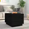 Image de Table Basse Noir 40x50x35 Cm Bois Massif De Pin Vidaxl
