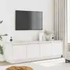 Image de Meuble Tv Blanc 156x37x45 Cm Bois De Pin Massif Vidaxl