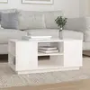 Image de Table Basse Blanc 90x49x40,5 Cm Bois Massif De Pin Vidaxl