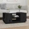 Image de Table Basse Noir 90x49x40,5 Cm Bois Massif De Pin Vidaxl