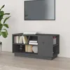 Image de Meuble Tv Gris 80x35x40,5 Cm Bois De Pin Massif Vidaxl