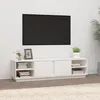 Image de Meuble Tv Blanc 156x40x40 Cm Bois De Pin Massif Vidaxl