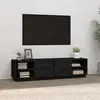 Image de Meuble Tv Noir 156x40x40 Cm Bois De Pin Massif Vidaxl