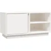 Image de Meuble Tv Blanc 80x35x40,5 Cm Bois De Pin Massif Vidaxl