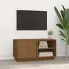 Image de Meuble Tv Marron Miel 80x35x40,5 Cm Bois De Pin Massif Vidaxl