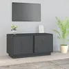 Image de Meuble Tv Gris 80x35x40,5 Cm Bois De Pin Massif Vidaxl