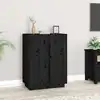 Image de Buffet Noir 60x35x80 Cm Bois Massif De Pin Vidaxl