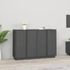 Image de Buffet Gris 120x35x80 Cm Bois Massif De Pin Vidaxl