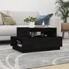 Image de Table Basse Noir 80x55x40,5 Cm Bois Massif De Pin Vidaxl