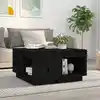 Image de Table Basse Noir 60x61x32,5 Cm Bois Massif De Pin Vidaxl